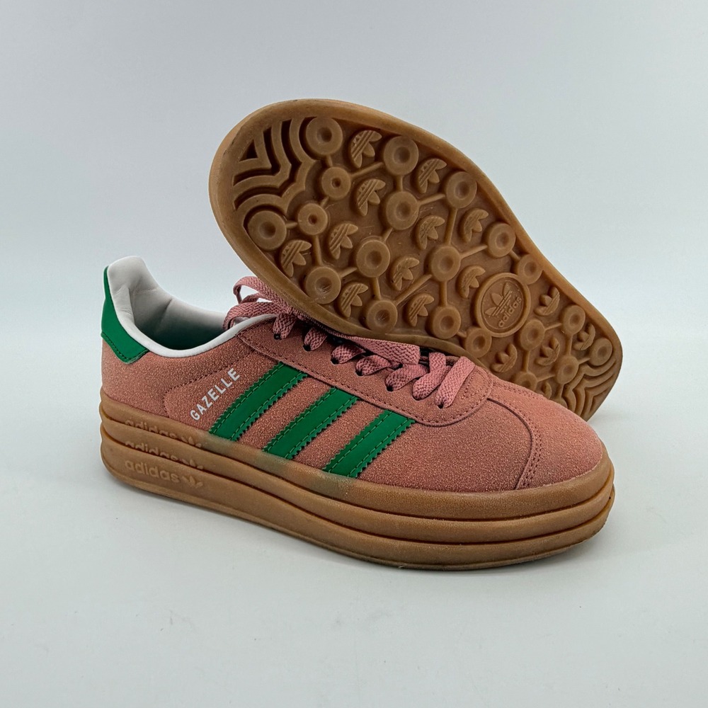 Adidas Gazelle Bold Platform Shoes Womens 7 True Pink/ Green/ Cloud White Gum